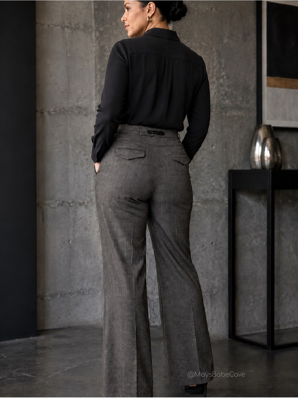 Express Houndstooth Editor Trouser Wide Leg Pants